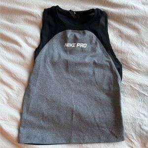 Nike Pro Black and Gray Sleeveless Top